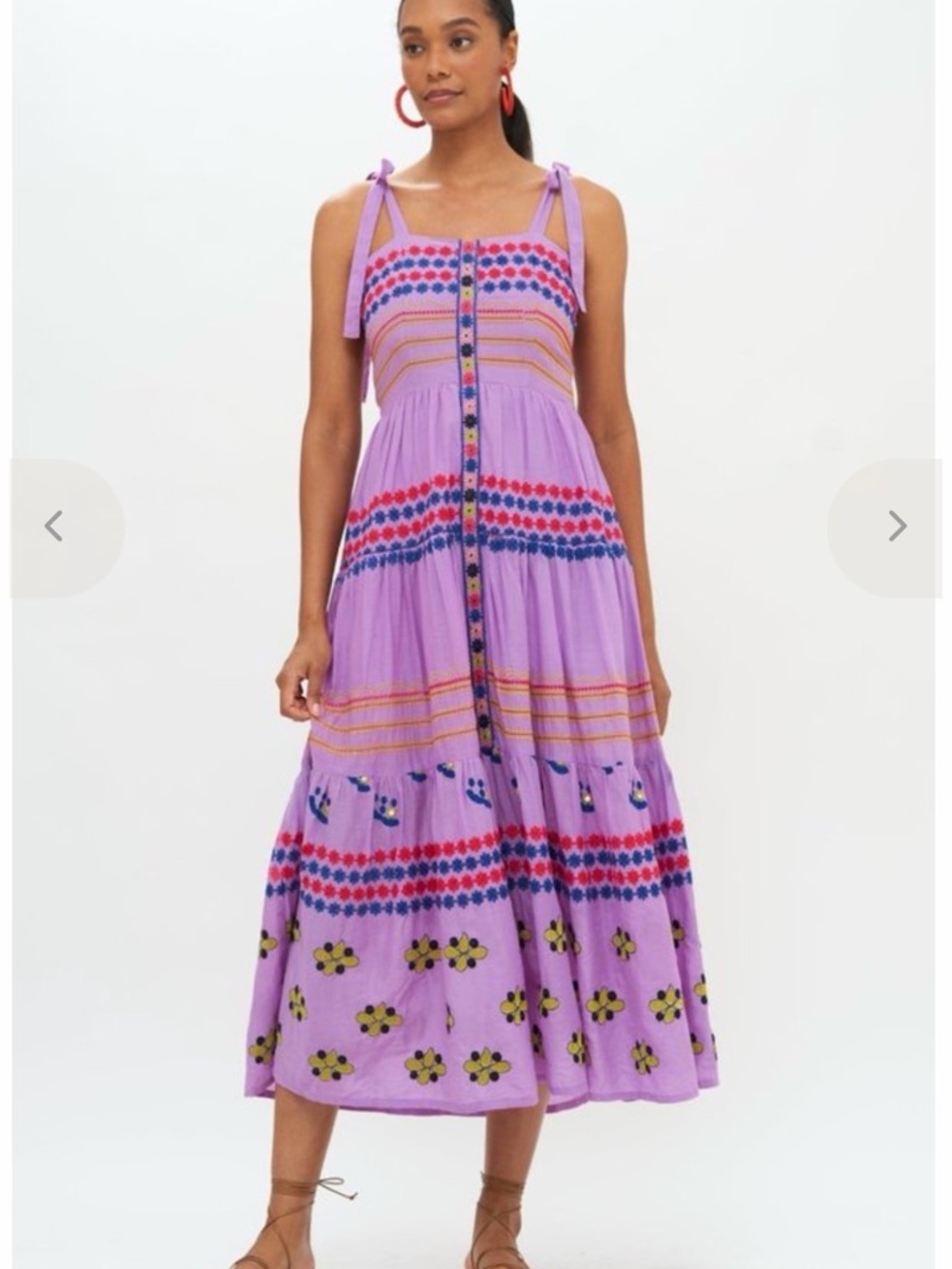 Oliphant Tie Strap Button Midi in the Lucknow print.